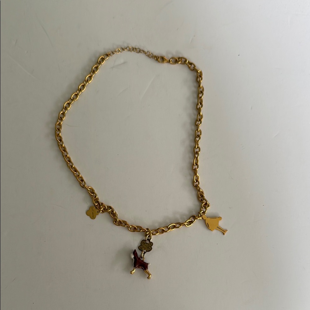 Le Carose dog Minimalist Charm Necklace with Chain made in Italy